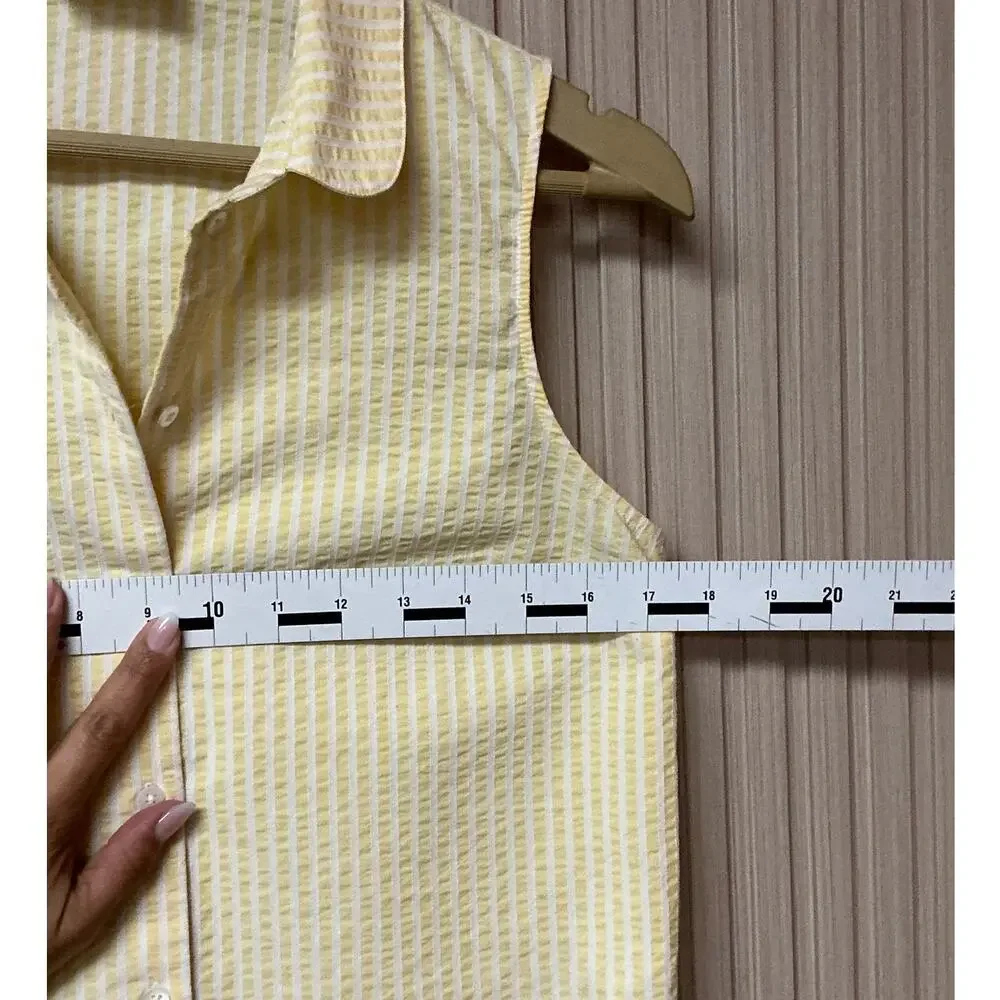 Sezane Sleeveless Tie-Front Blouse Yellow Size EU 38 / US 6